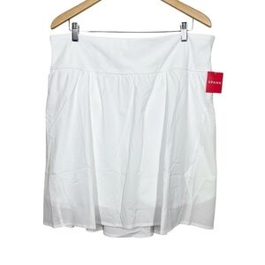 SPANX Womens Plus Get Moving White Athletic Active Skort 17” Size 2X NWT Workout
